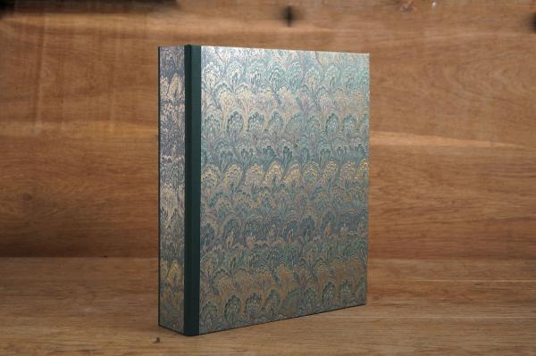 Handmade folder with marbled paper